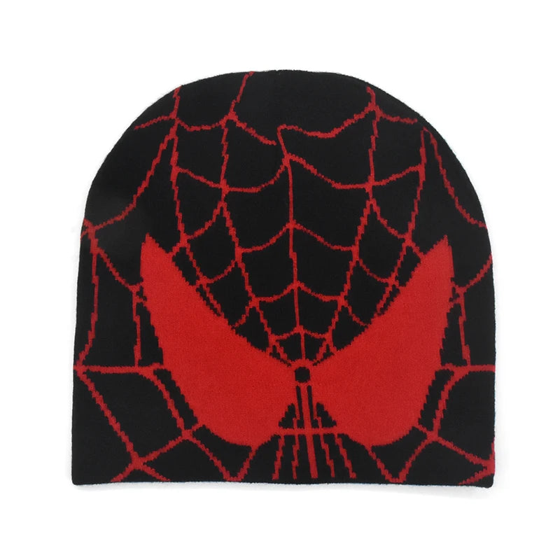 The Arachne | Gothic Spider Pattern Wool Knitted Beanie | Urban Caps NZ