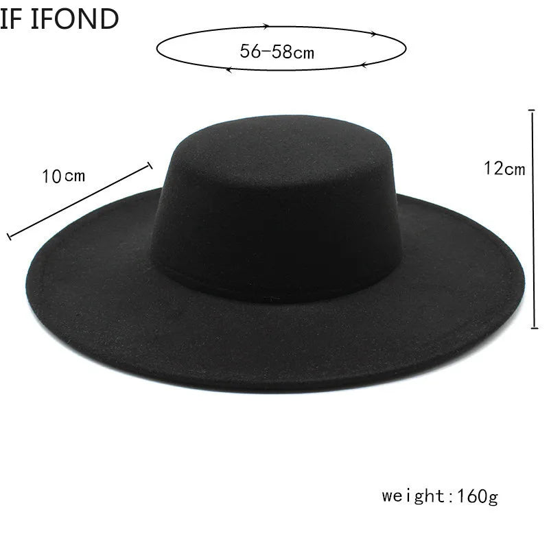 Classic Wide Brim Fedora Hat – Structured Formal Travel Cap