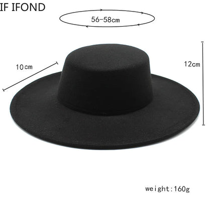 Classic Wide Brim Fedora Hat – Structured Formal Travel Cap