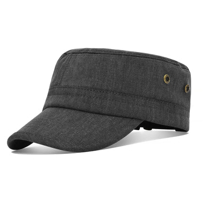 The Garrison | Cotton Twill Vintage Military Flat Cap | Urban Caps NZ