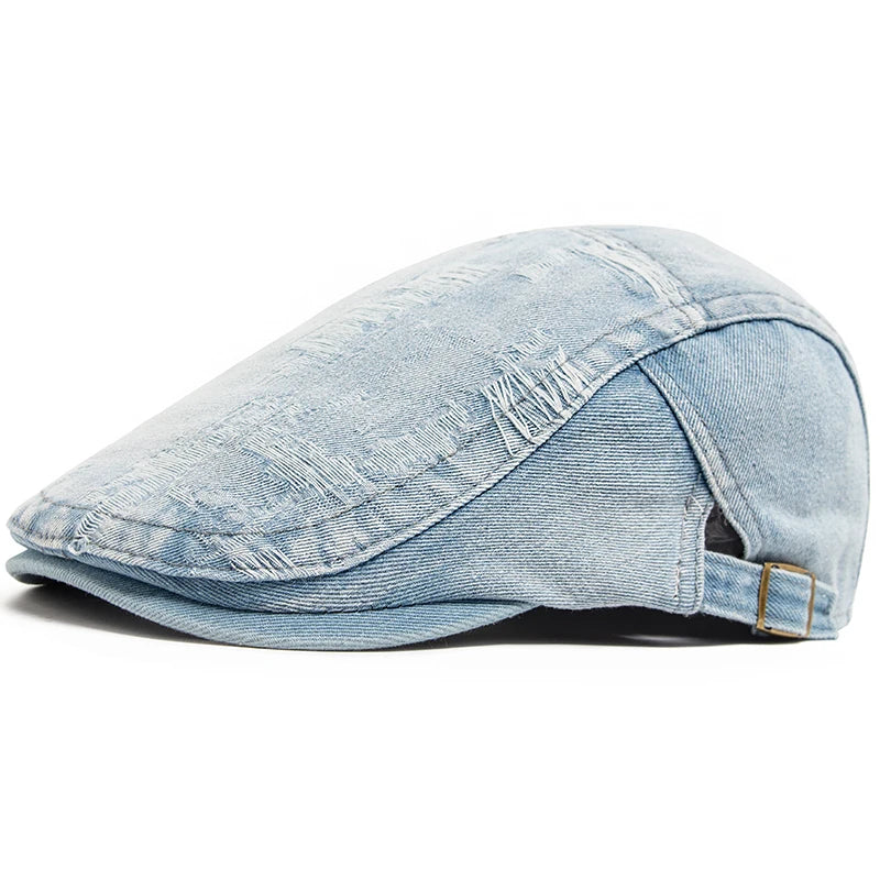 Vintage Denim Ivy Cap | Country Casual Flat Cap | Urban Caps NZ