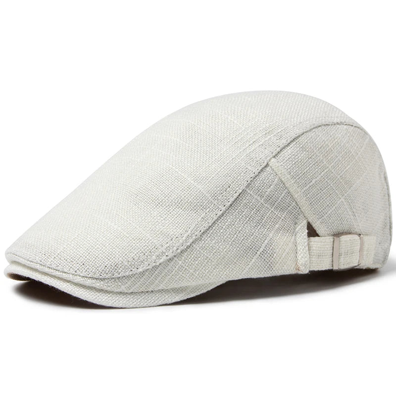 Classic Linen Duckbill Ivy Cap | Summer Flat Cap | Urban Caps NZ