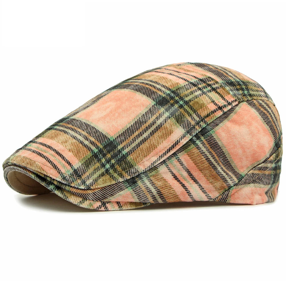 Barcelona Plaid Artist Beret in Pink