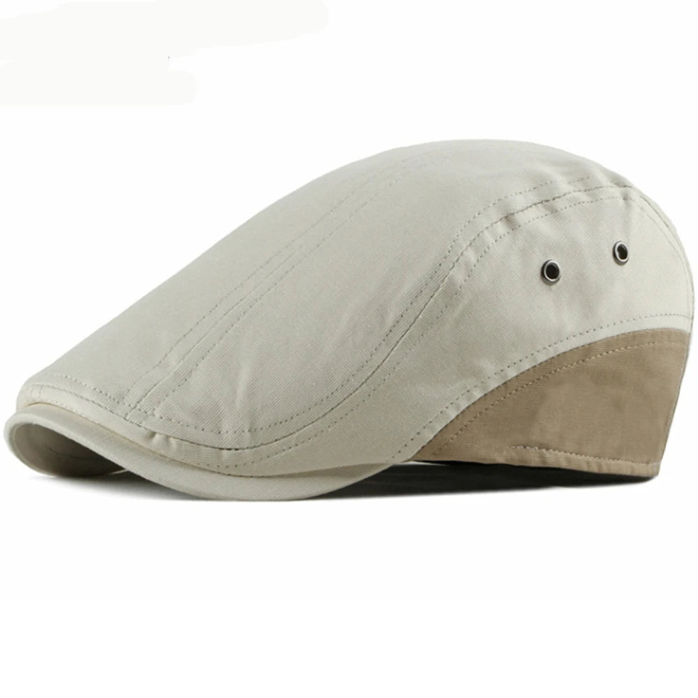 Bolton Patchwork Beret in Beige