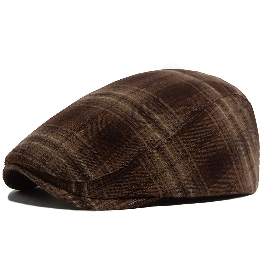 Thin Plaid Herringbone Ivy Cap | Heritage Flat Hat | Urban Caps NZ