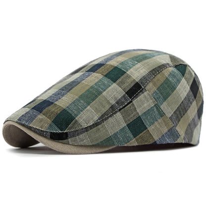 Assisi Plaid Artist Beret in Green