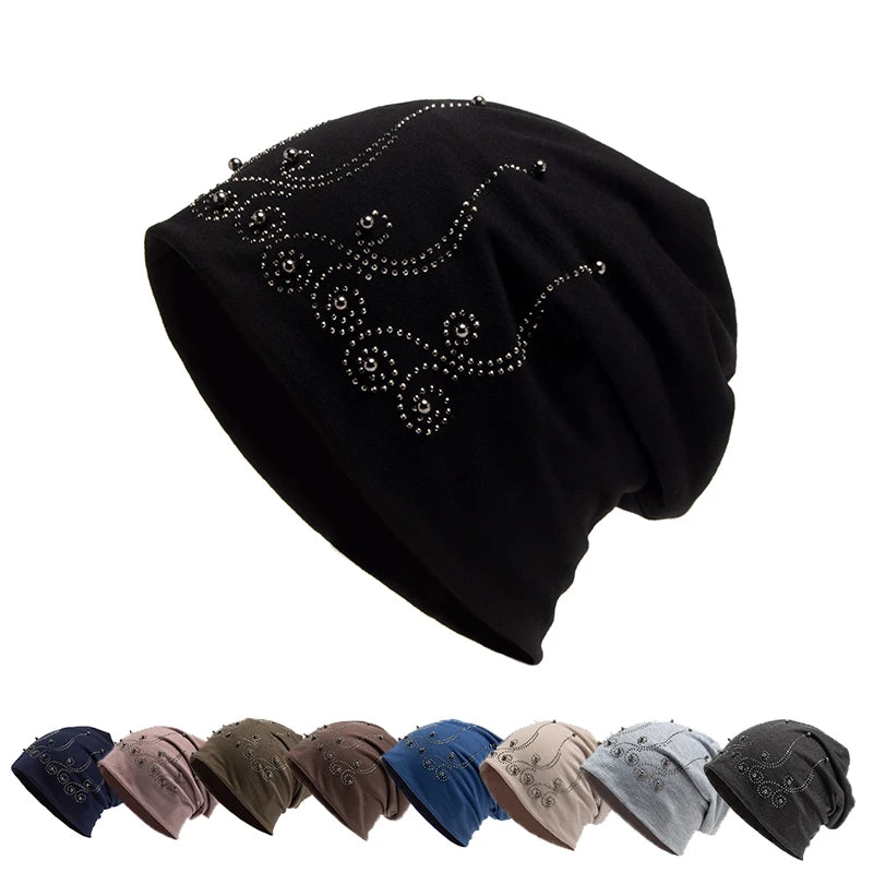 The Cristallo | Rhinestone Pearl Balaclava Beanie | Urban Caps NZ