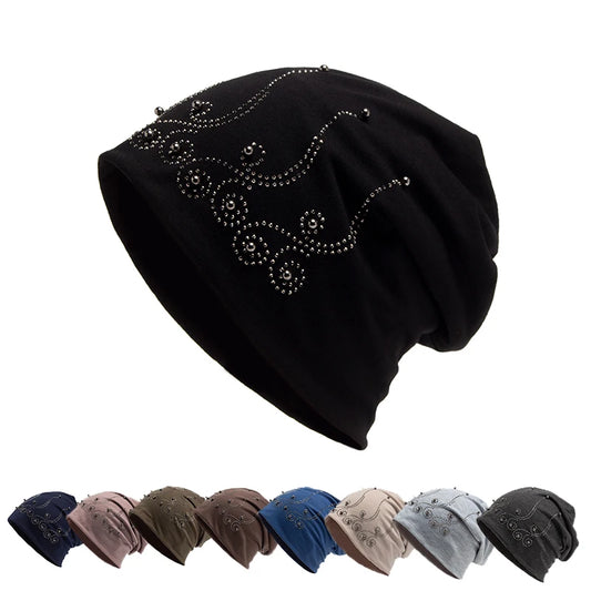 The Cristallo | Rhinestone Pearl Balaclava Beanie | Urban Caps NZ