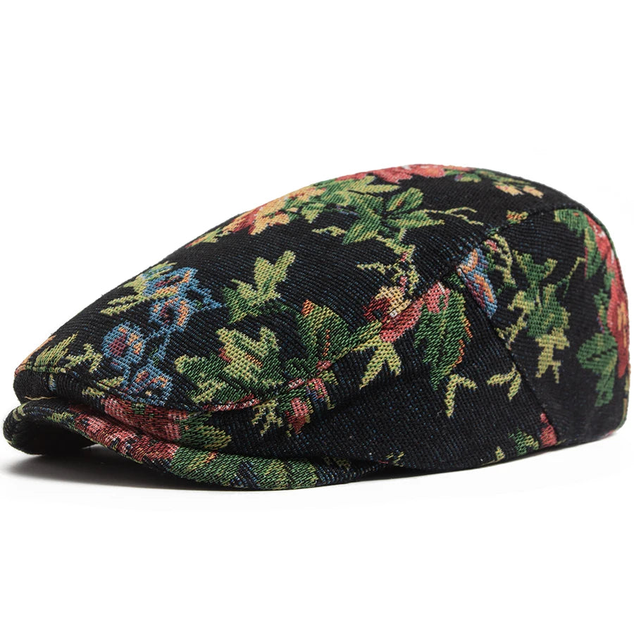 Floral Print Ivy Cap | Heritage Country Flat Cap | Urban Caps NZ