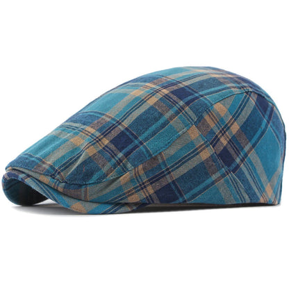 Assisi Plaid Artist Beret in Acid Blue