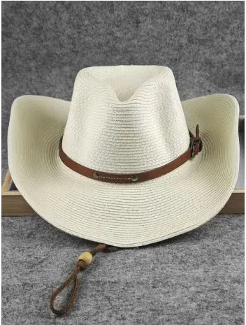 Drover Foldable Straw Cowboy Hat in Milky White
