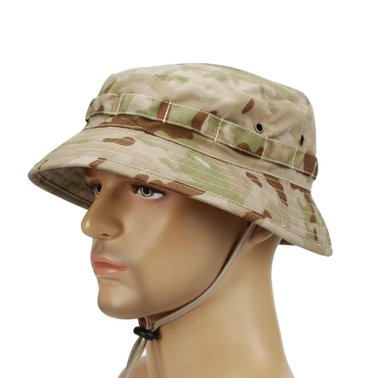 Field Camo Fisherman Hat – Cotton-Blend Outdoor Sun Hat