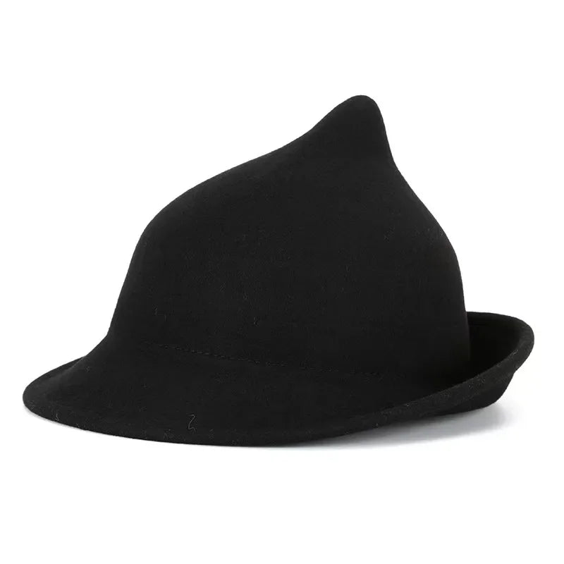Hallowmere Wool Witch Hat in Black