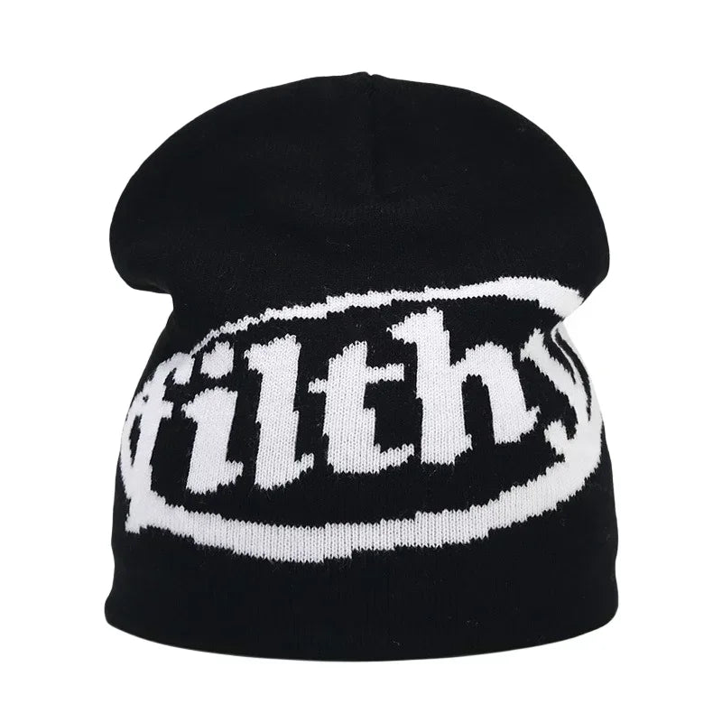 The Skullcap | Y2K Letter Knitted Hip Hop Beanie | Urban Caps NZ