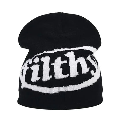 The Skullcap | Y2K Letter Knitted Hip Hop Beanie | Urban Caps NZ