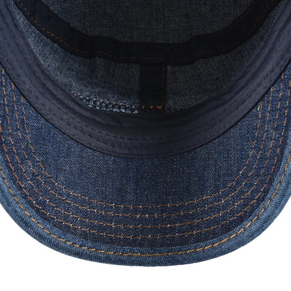 The Stockton | Men's Denim Washed Cotton Flat Top Army Cap | Urban Caps NZ