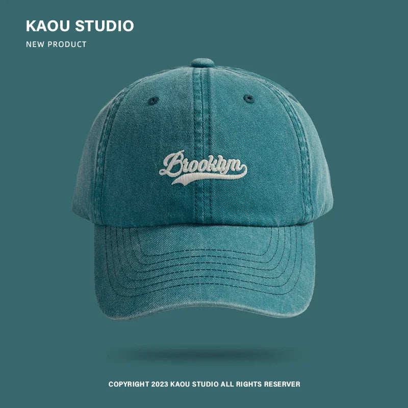Ashford Washed Cotton Baseball Cap in Peacock Blue