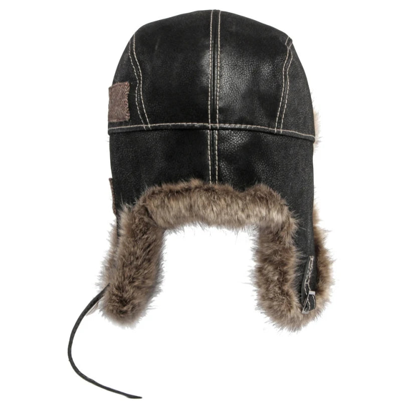 Iqaluit Leather Fur Trapper Hat