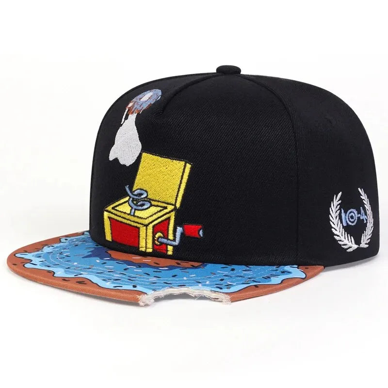 The Napoli | Eye & Pizza Embroidery Unisex Snapback Cap | Urban Caps NZ