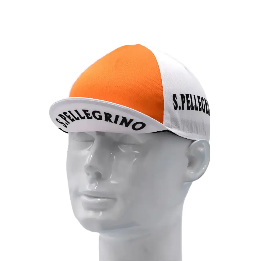 San Pellegrino Orange Cycling Cap Acrylic Breathable Lightweight Performance