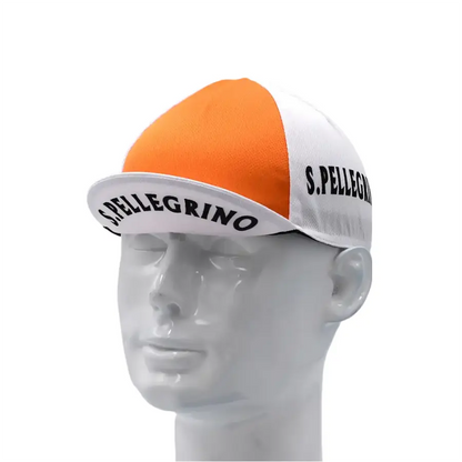 San Pellegrino Orange Cycling Cap Acrylic Breathable Lightweight Performance
