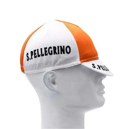 San Pellegrino Orange Cycling Cap Acrylic Breathable Lightweight Performance
