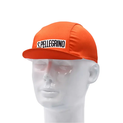 San Pellegrino Orange Cycling Cap Acrylic Breathable Lightweight Performance