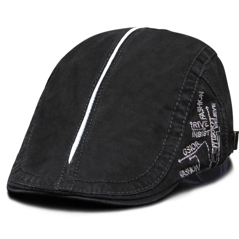 Cotton Letter Embroidered Ivy Cap | Driver's Flat Cap | Urban Caps NZ
