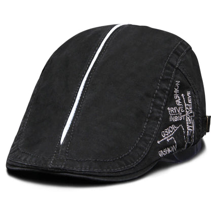 Cotton Letter Embroidered Ivy Cap | Driver's Flat Cap | Urban Caps NZ