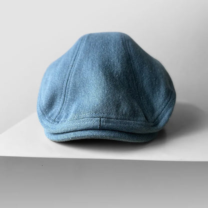 Sunderland Big-Fit Denim Newsboy Cap in Light Blue