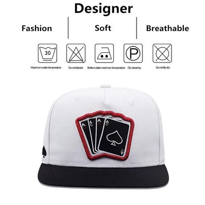 The Ace | Playing Card Embroidery Unisex Snapback Cap | Urban Caps NZ