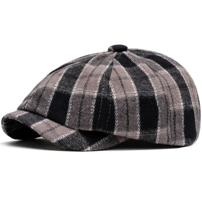 Nimes Plaid Artist Beret in Black