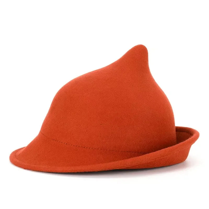 Hallowmere Wool Witch Hat in Brick Red