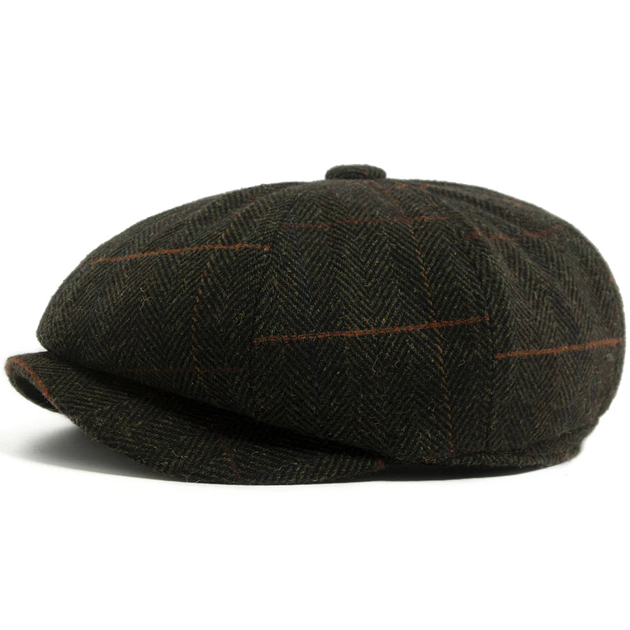 Herringbone Wool Newsboy Cap | British Heritage Cap | Urban Caps NZ