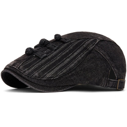 Tetbury Floral Patchwork Beret in A Black