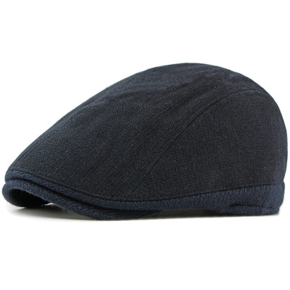 Annecy Fleece-Lined Wool Beret in Navy Blue
