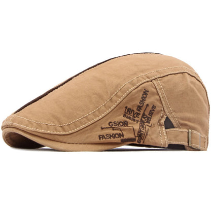 Fitzrovia Letter-Pattern Beret in Dark Khaki