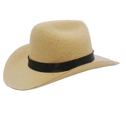 Pet cowboy hat with ribbon trim in pink