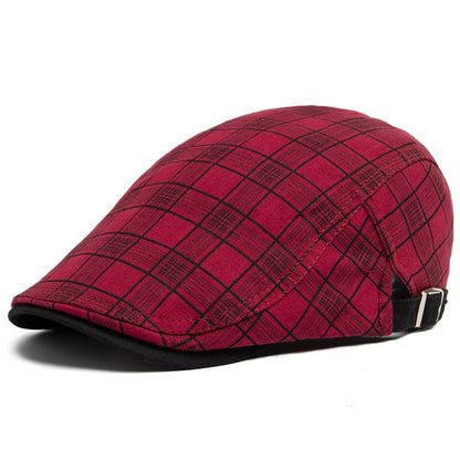 Thin Plaid Linen Ivy Cap | Country Summer Flat Cap | Urban Caps NZ