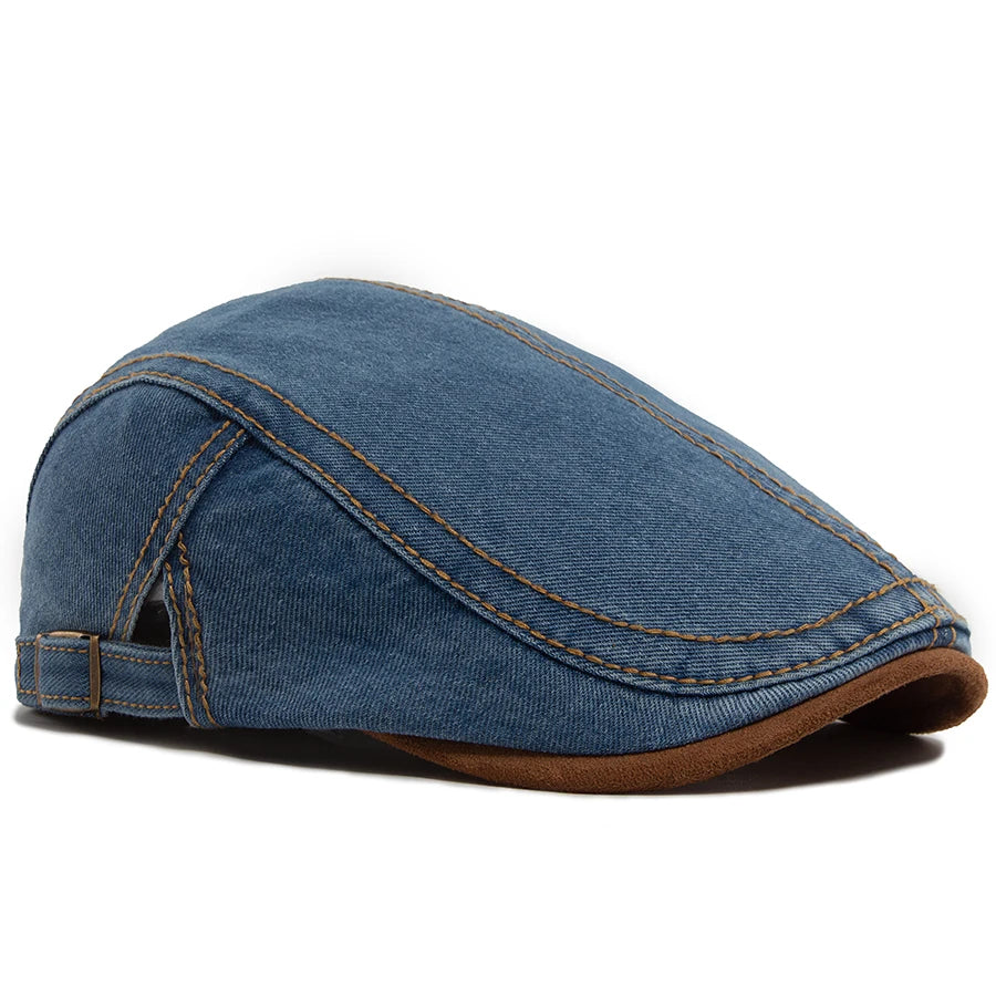 Brown Patchwork Ivy Cap | Retro Country Flat Hat | Urban Caps NZ