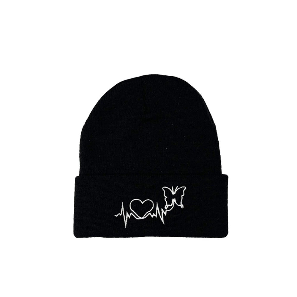 The Heartline | ECG Embroidery Unisex Knitted Beanie | Urban Caps NZ