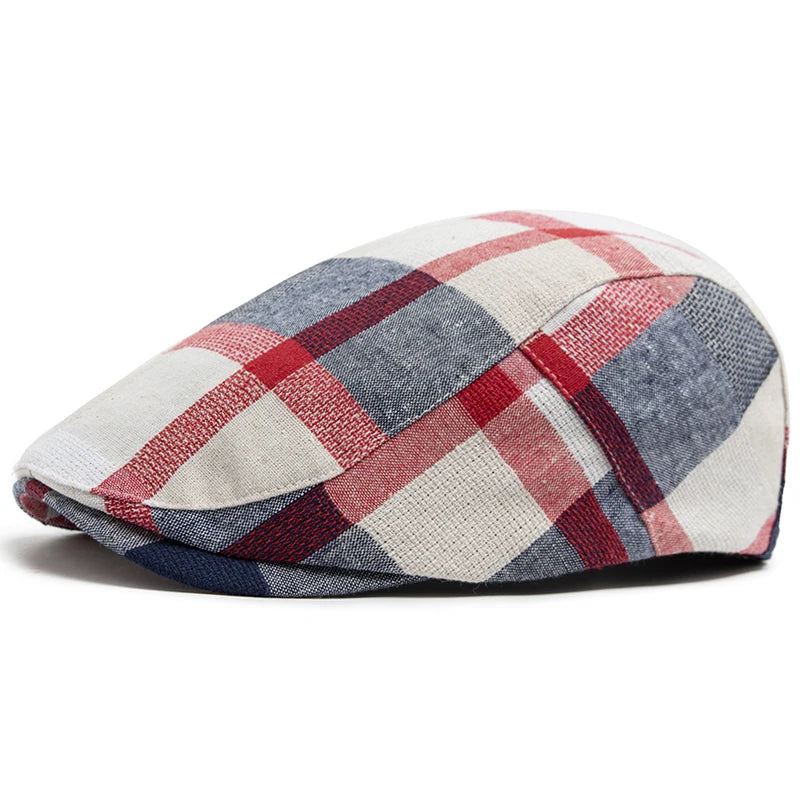 Multicolour Plaid Ivy Cap | Country Heritage Flat Cap | Urban Caps NZ