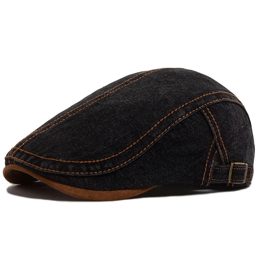 Brown Patchwork Ivy Cap | Retro Country Flat Hat | Urban Caps NZ