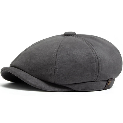 Suede Newsboy Cap | Retro British Gentleman's Cap | Urban Caps NZ