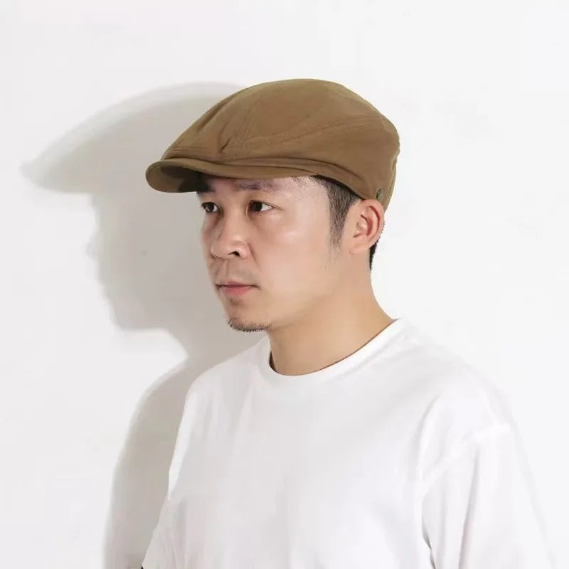 Torino XL Cotton Flat Cap – Extra Large Newsboy Cap for Men & Women (55–65cm)