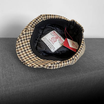 Premium Harris Tweed Octagonal Newsboy Cap – 100% Pure Wool Heritage Collection | Urban Caps