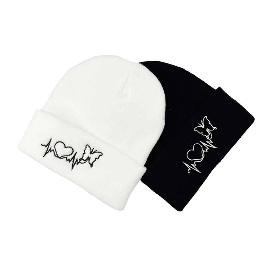 The Heartline | ECG Embroidery Unisex Knitted Beanie | Urban Caps NZ