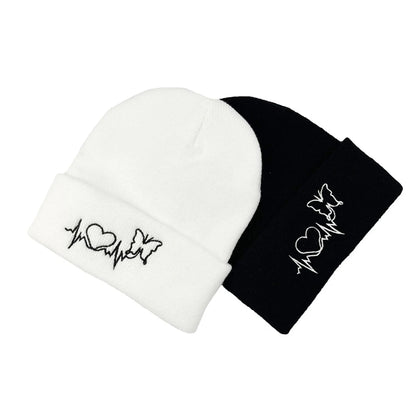 The Heartline | ECG Embroidery Unisex Knitted Beanie | Urban Caps NZ
