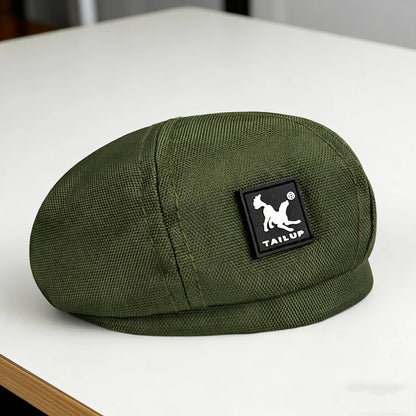 Dog beret in black, khaki and green