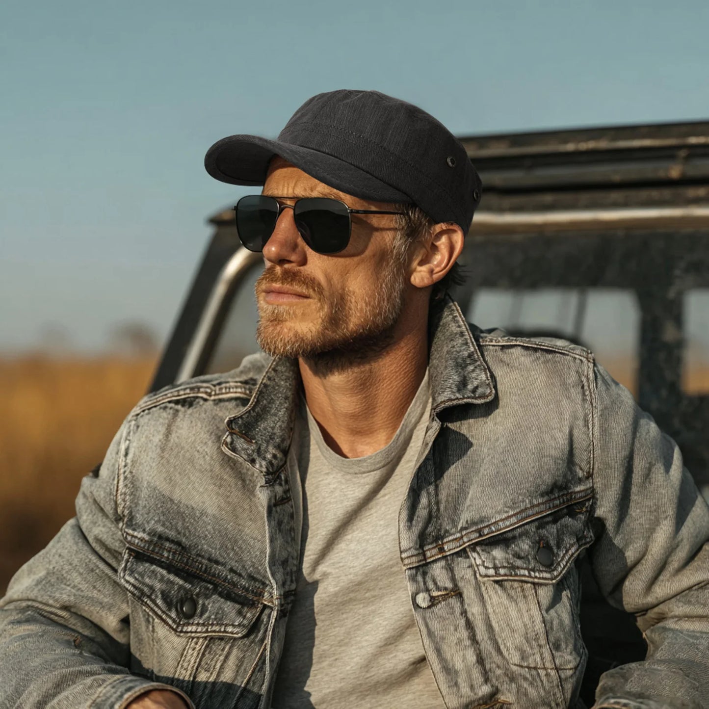 The Garrison | Cotton Twill Vintage Military Flat Cap | Urban Caps NZ